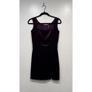 Shein Purple Velvet Mini Dress Women’s Size Medium Sleeveless Square Neck Sexy